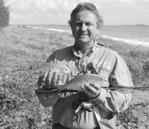 Al and some of the swallowtail dart caught from the surf gutters on the ocean side of Wild Cattle Island.